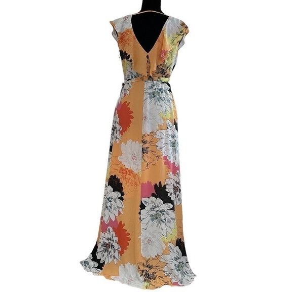 LEITH Dress Floral Wrap Lower Back High Low Front Lined Size S Cocktail NEW - Picture 4 of 16